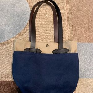 Filson Small Tote Bag Purse Leather Rugged Twill